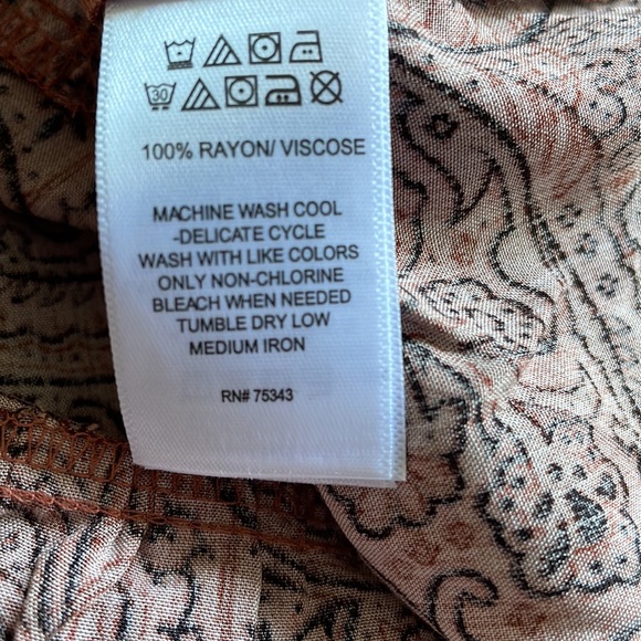 Lucky Brand rusty/ pink paisley dress size xs - Picture 7 of 7